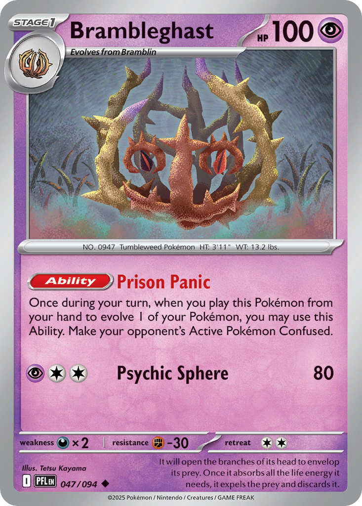 Brambleghast 047/094 Phantasmal Flames Pokemon Reverse Holo