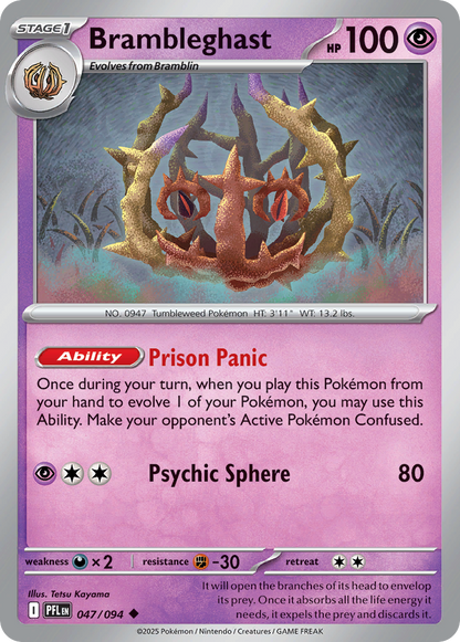 Brambleghast 047/094 Phantasmal Flames Pokemon Reverse Holo