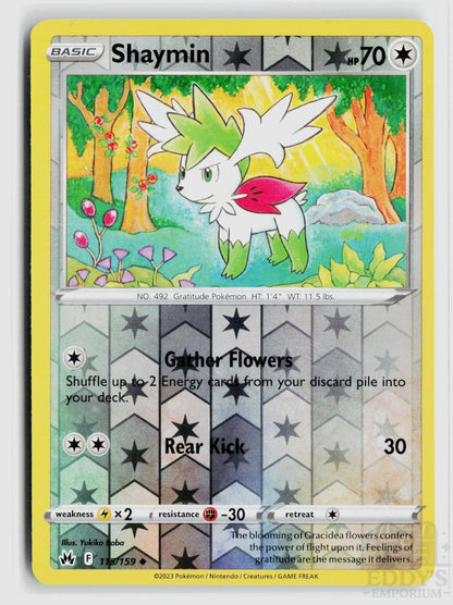 Shaymin 115/159 Crown Zenith Pokemon Reverse Holo Uncommon NM