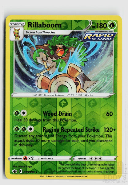Rillaboom 018/198 Chilling Reign Pokemon Reverse Holo Rare NM