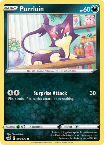 Purrloin 090/172 Brilliant Stars Pokemon Reverse Holo