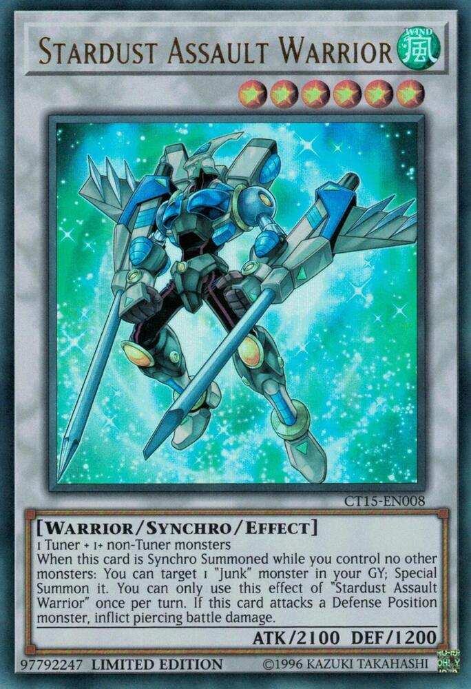 Stardust Assault Warrior CT15-EN008 2018 Mega-Tins Yu-Gi-Oh Limited NM