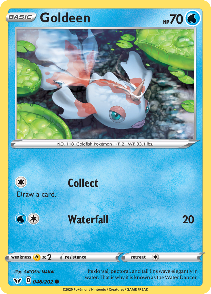 Goldeen 046/202 Sword & Shield Pokemon Reverse Holo Common NM