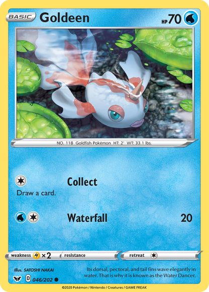 Goldeen 046/202 Sword & Shield Pokemon Reverse Holo Common NM