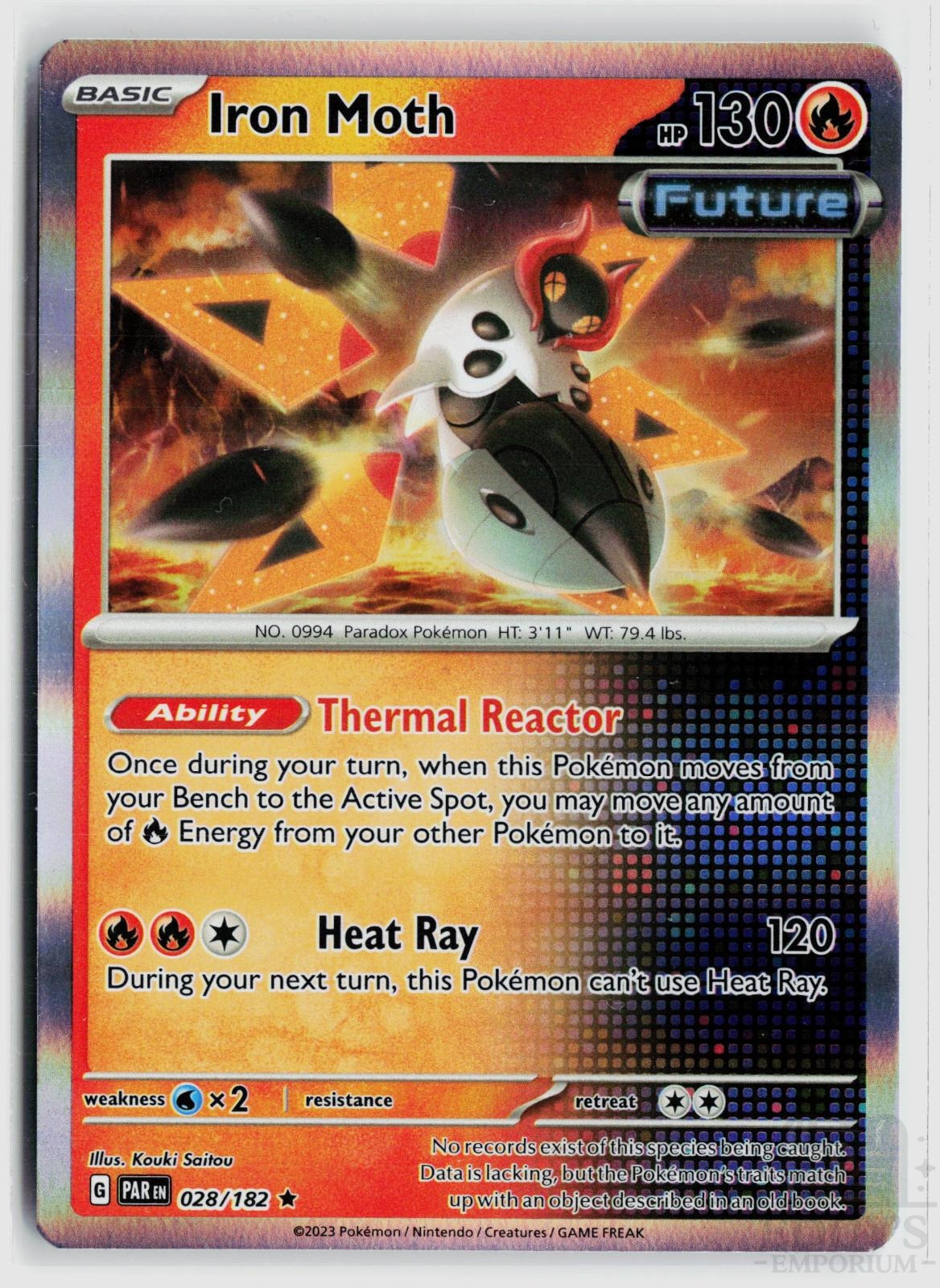 Iron Moth 028/182 Paradox Rift Pokemon Holo Rare NM