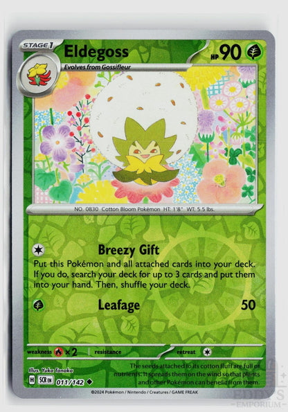 Eldegoss 011/142 Stellar Crown Pokemon Reverse Holo Uncommon NM