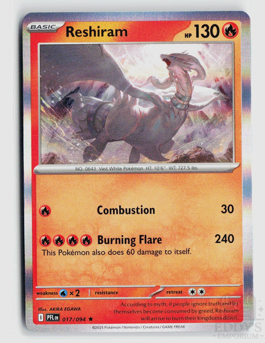Reshiram 017/094 Phantasmal Flames Pokemon Holo