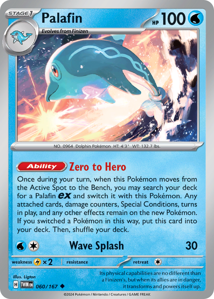 Palafin 060/167 Twilight Masquerade Pokemon Reverse Holo Uncommon NM