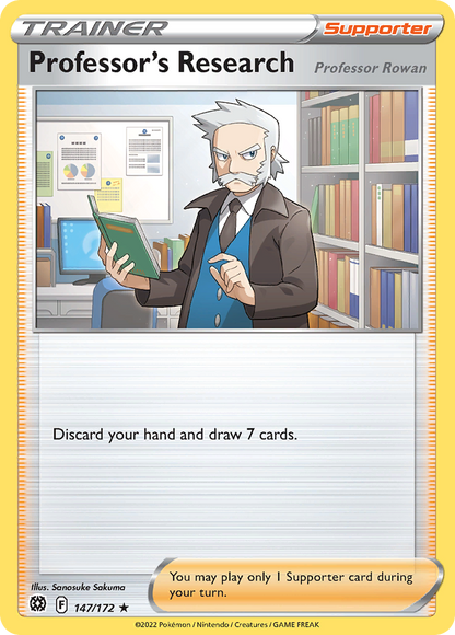 Professor's Research 147/172 Brilliant Stars Pokemon Reverse Holo Rare NM
