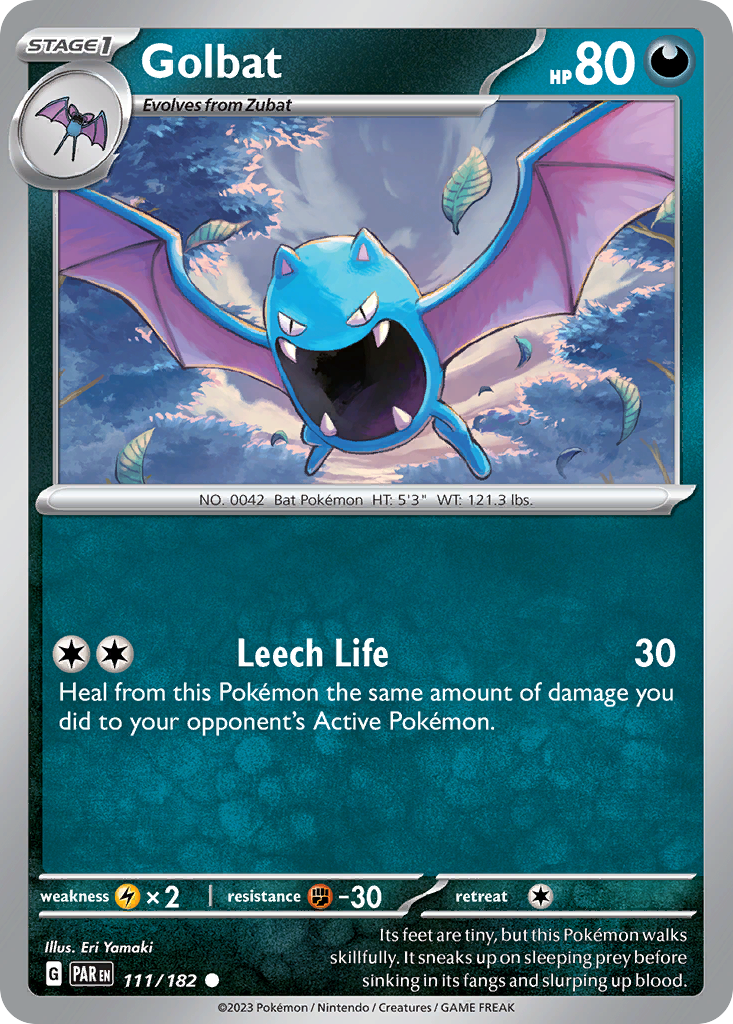 Golbat 111/182 Paradox Rift Pokemon Reverse Holo Common NM