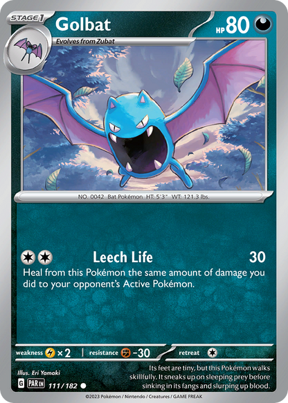 Golbat 111/182 Paradox Rift Pokemon Reverse Holo Common NM