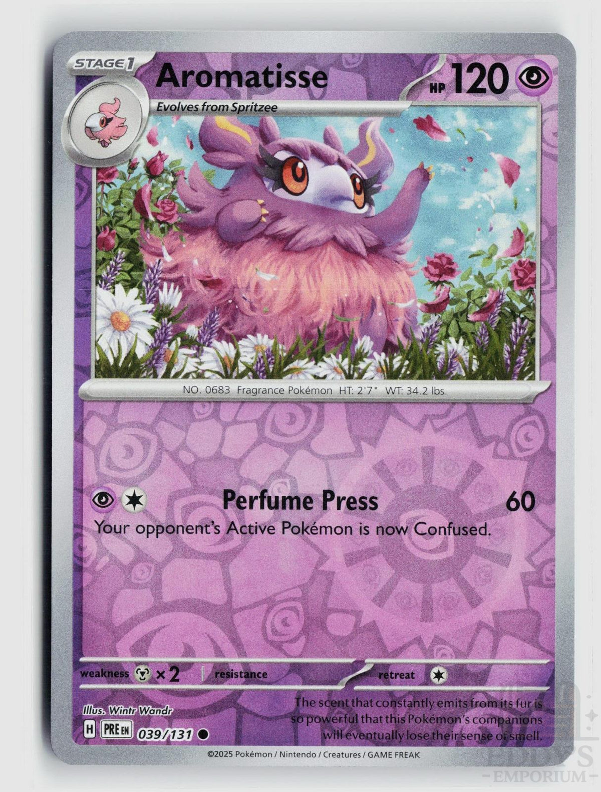 Aromatisse 039/131 Prismatic Evolutions Pokemon Reverse Holo Common NM