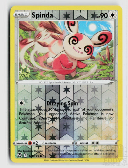 Spinda 141/195 Silver Tempest Pokemon Reverse Holo Common NM