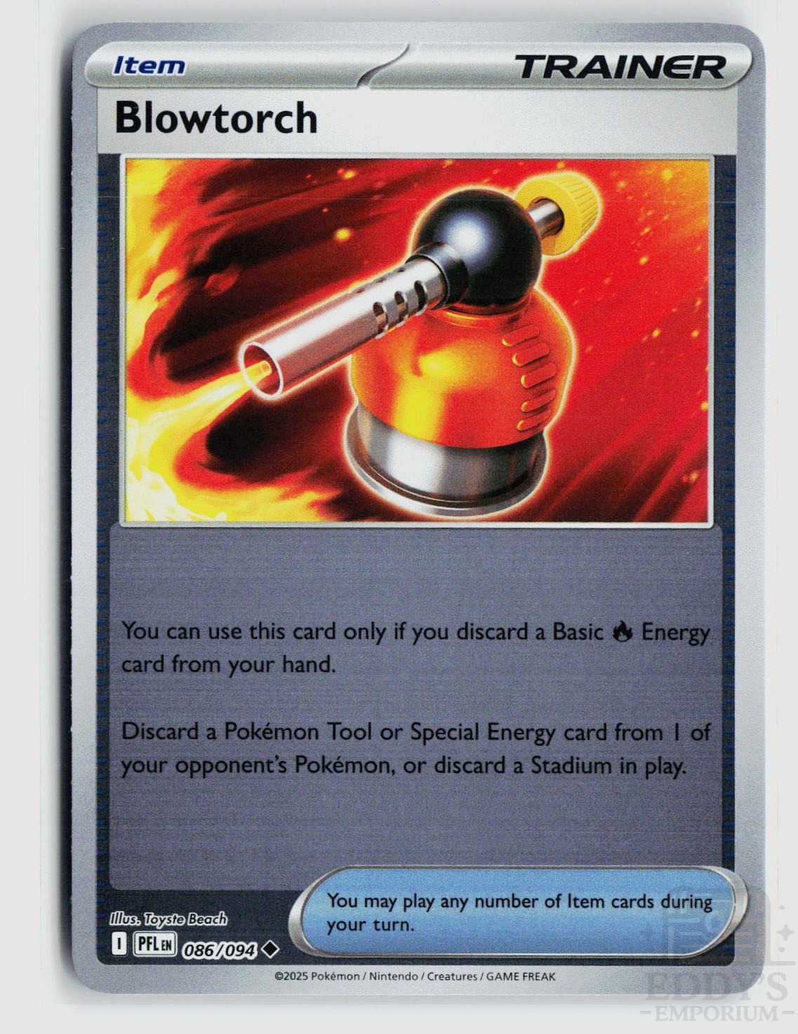Blowtorch 086/094 Phantasmal Flames Pokemon Reverse Holo
