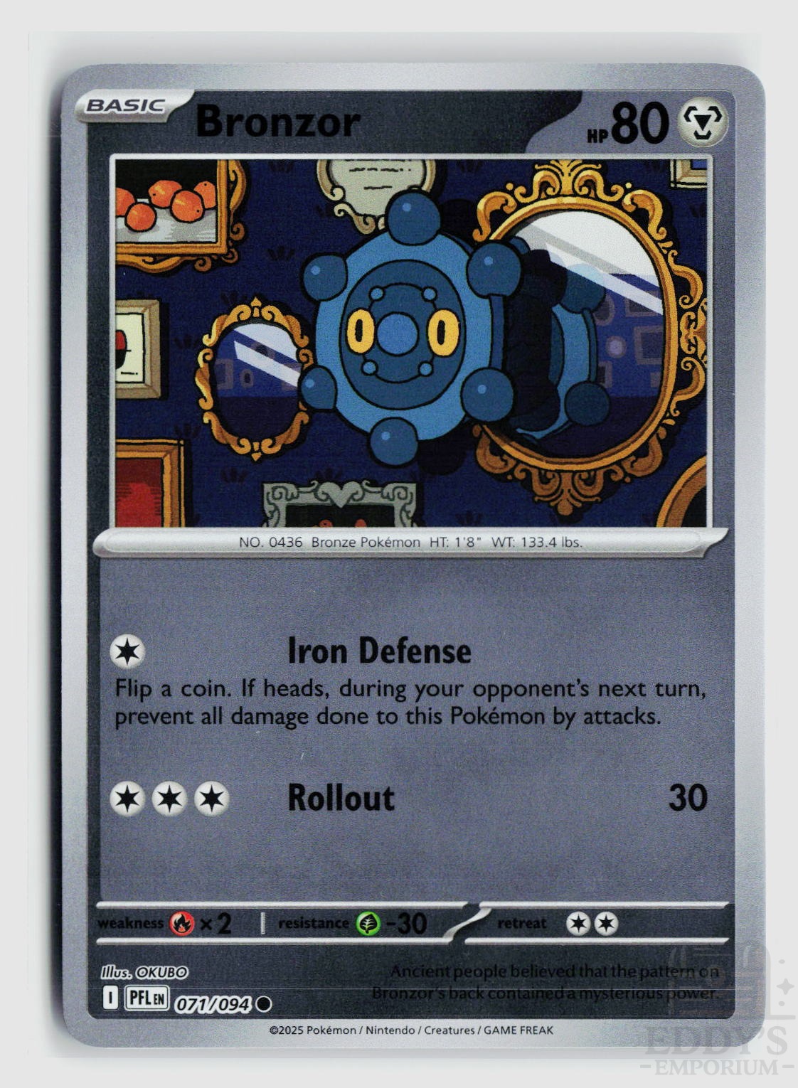 Bronzor 071/094 Phantasmal Flames Pokemon Reverse Holo