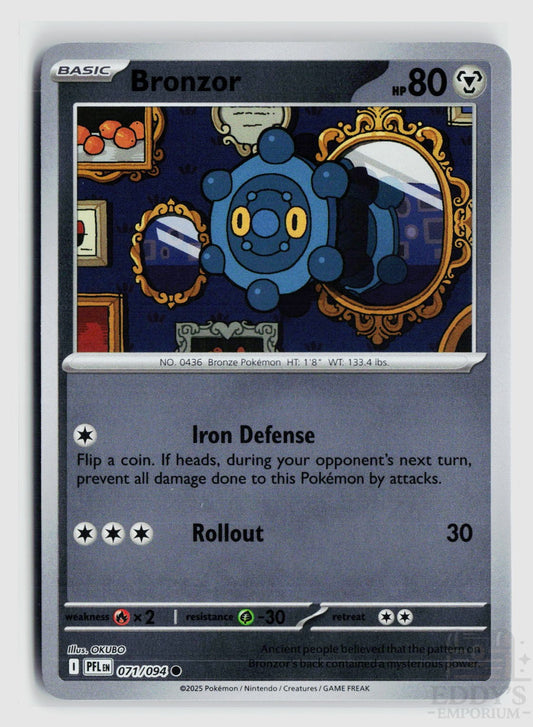 Bronzor 071/094 Phantasmal Flames Pokemon Reverse Holo