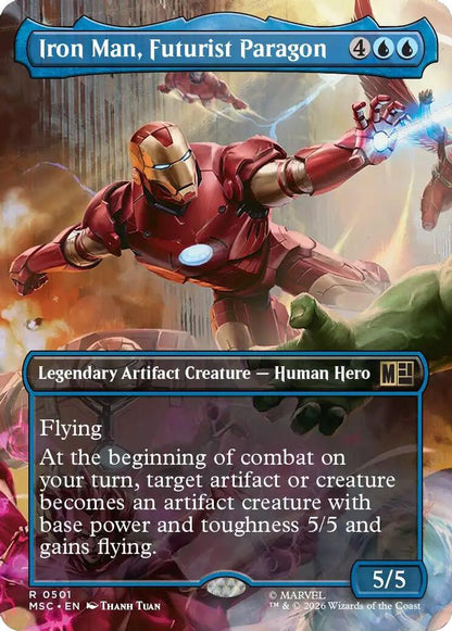 Iron Man, Futurist Paragon (Borderless) 501 Commander: Marvel Super Heroes Magic: The Gathering Foil