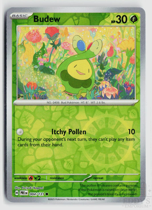 Budew 004/131 Prismatic Evolutions Pokemon Reverse Holo