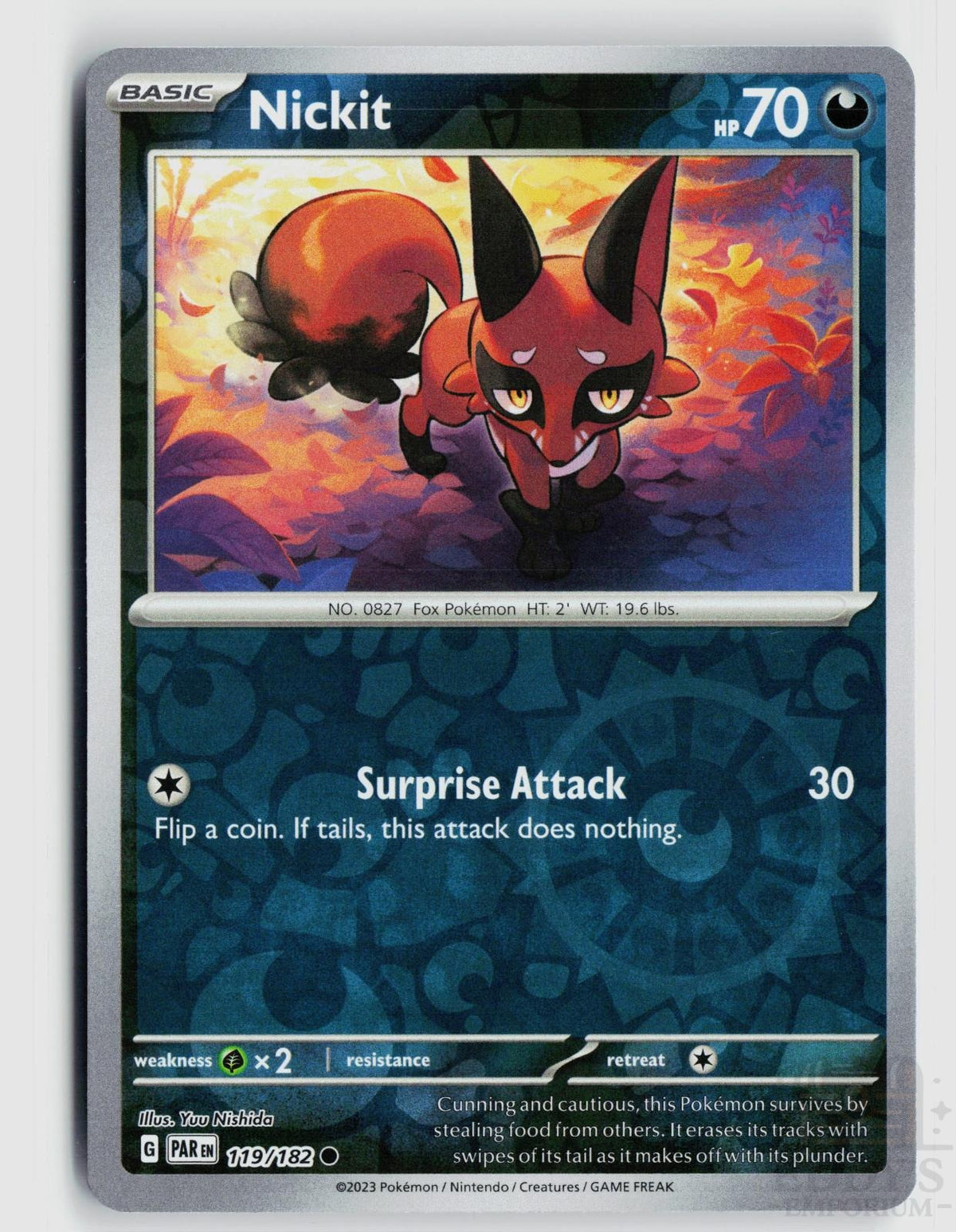 Nickit 119/182 Paradox Rift Pokemon Reverse Holo Common NM