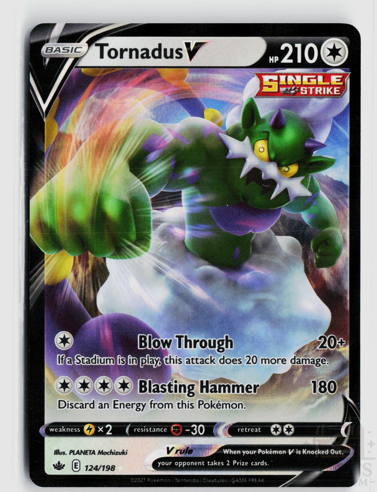 Tornadus V 124/198 Chilling Reign Pokemon Holo V Rare