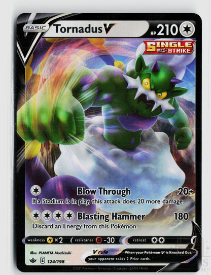 Tornadus V 124/198 Chilling Reign Pokemon Holo V Rare