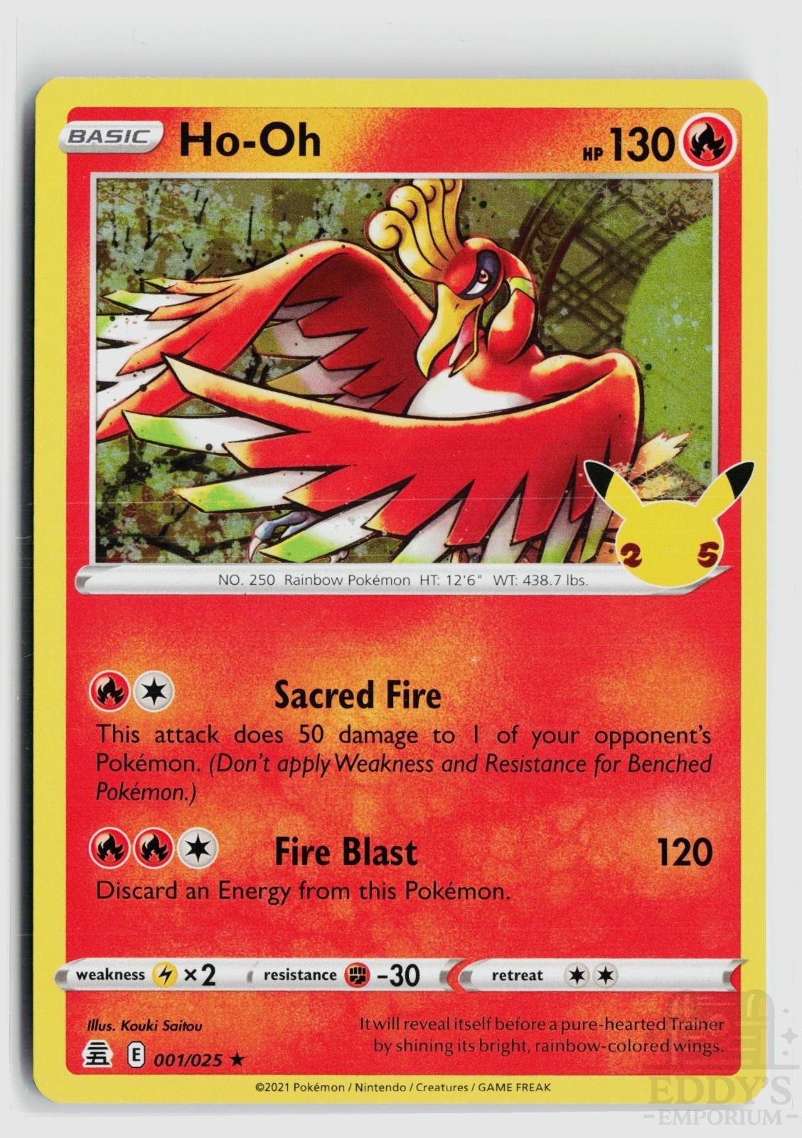 Ho-Oh 001/025 Celebrations Pokemon Holo Rare NM