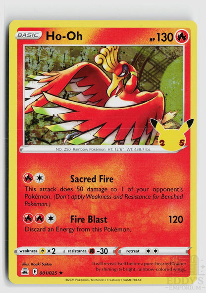 Ho-Oh 001/025 Celebrations Pokemon Holo Rare NM