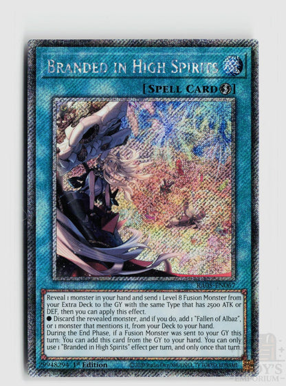Branded in High Spirits (Platinum Secret Rare) RA05-EN067 Rarity Collection 5 Yu-Gi-Oh 1st Edition NM
