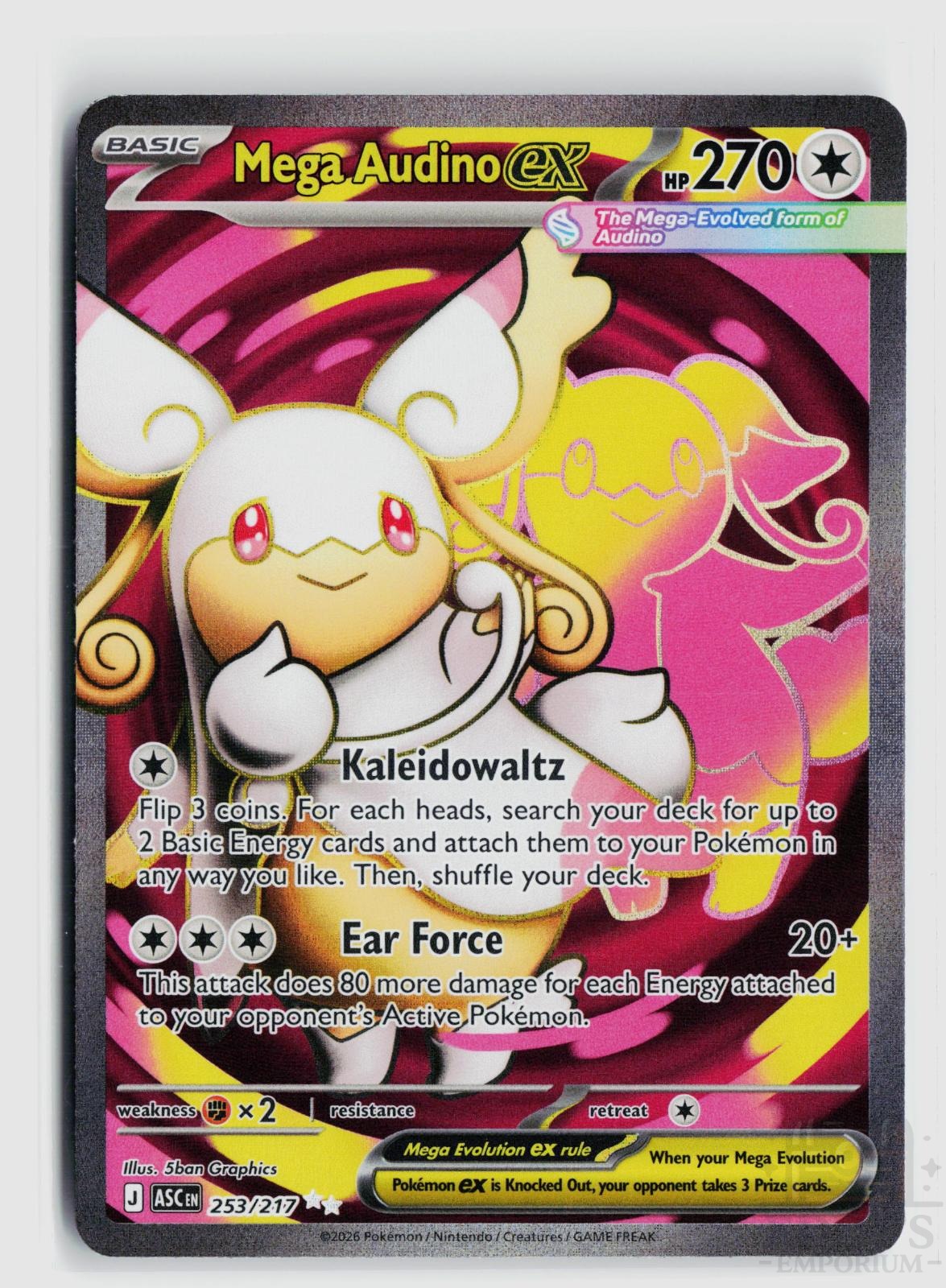 Mega Audino ex 253/217 Ascended Heroes Pokemon Holo Ultra Rare