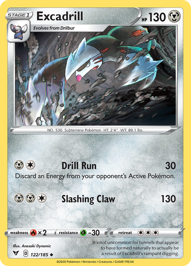 Excadrill 122/185 Vivid Voltage Pokemon Reverse Holo Uncommon NM