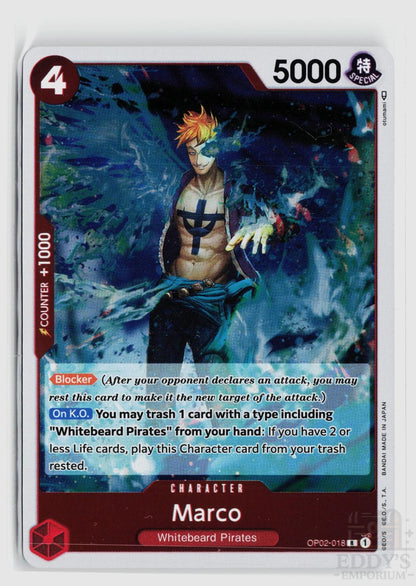 Marco (Reprint) OP02-018 Premium Booster -The Best- One Piece Foil Rare