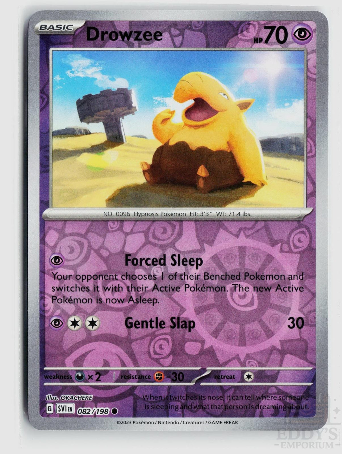 Drowzee 082/198 Scarlet & Violet Pokemon Reverse Holo Common NM