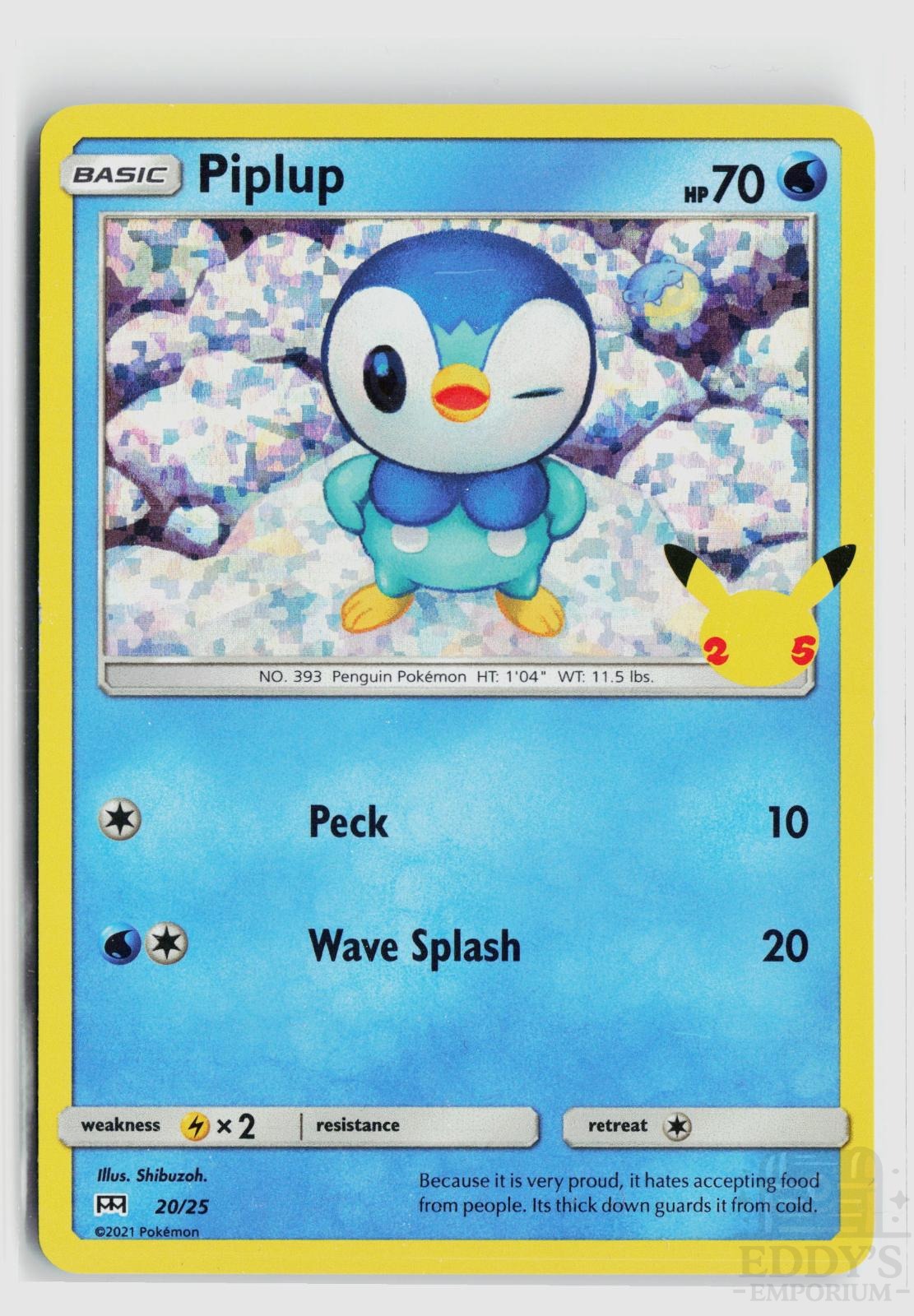 Piplup 020/025 McDonald's 25th Anniversary Promos Pokemon Holo Promo