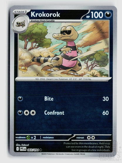 Krokorok 065/094 Phantasmal Flames Pokemon Reverse Holo