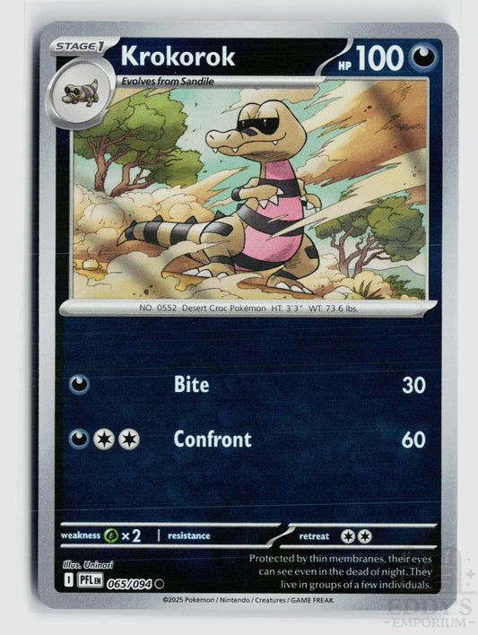 Krokorok 065/094 Phantasmal Flames Pokemon Reverse Holo