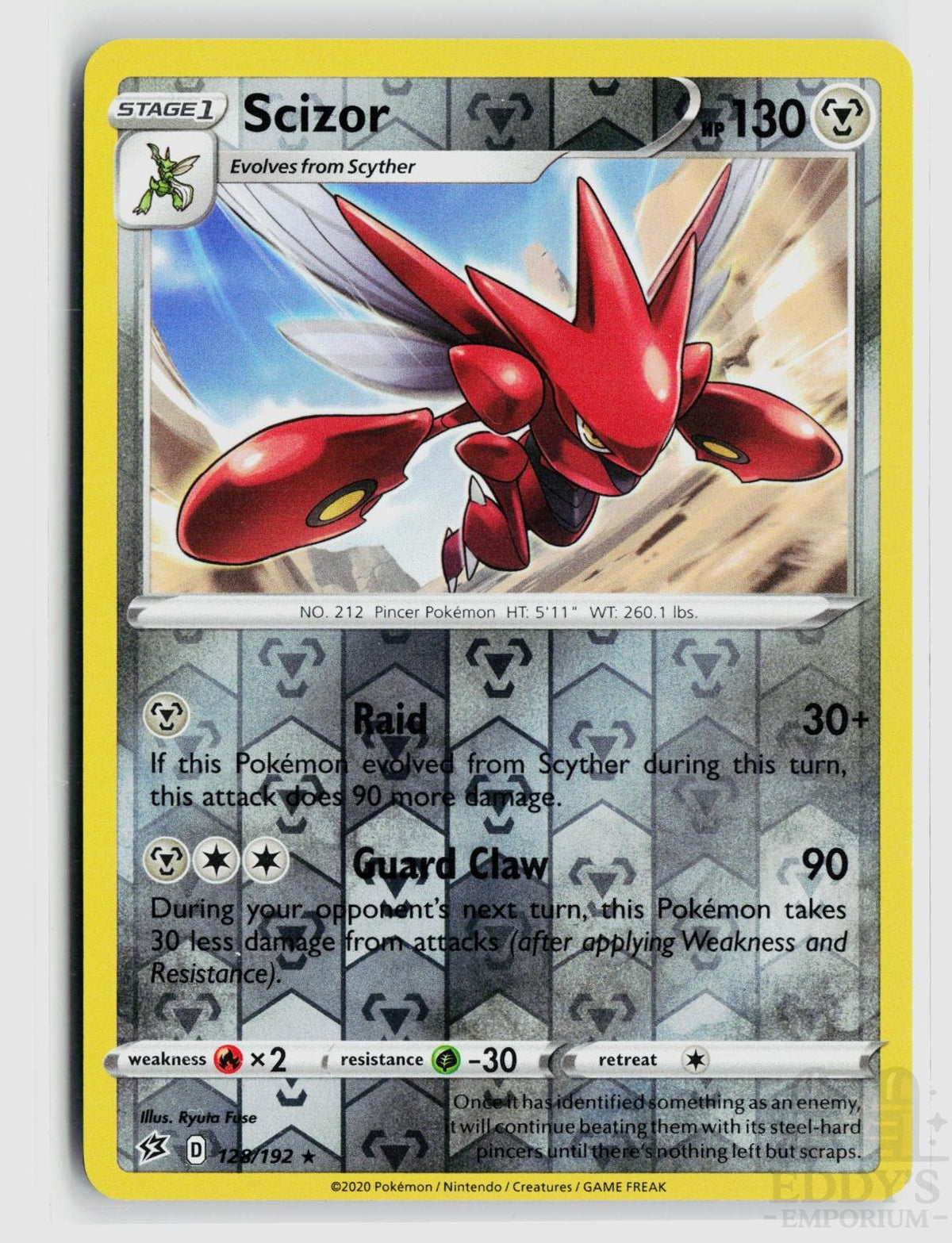 Scizor 128/192 Rebel Clash Pokemon Reverse Holo Rare NM