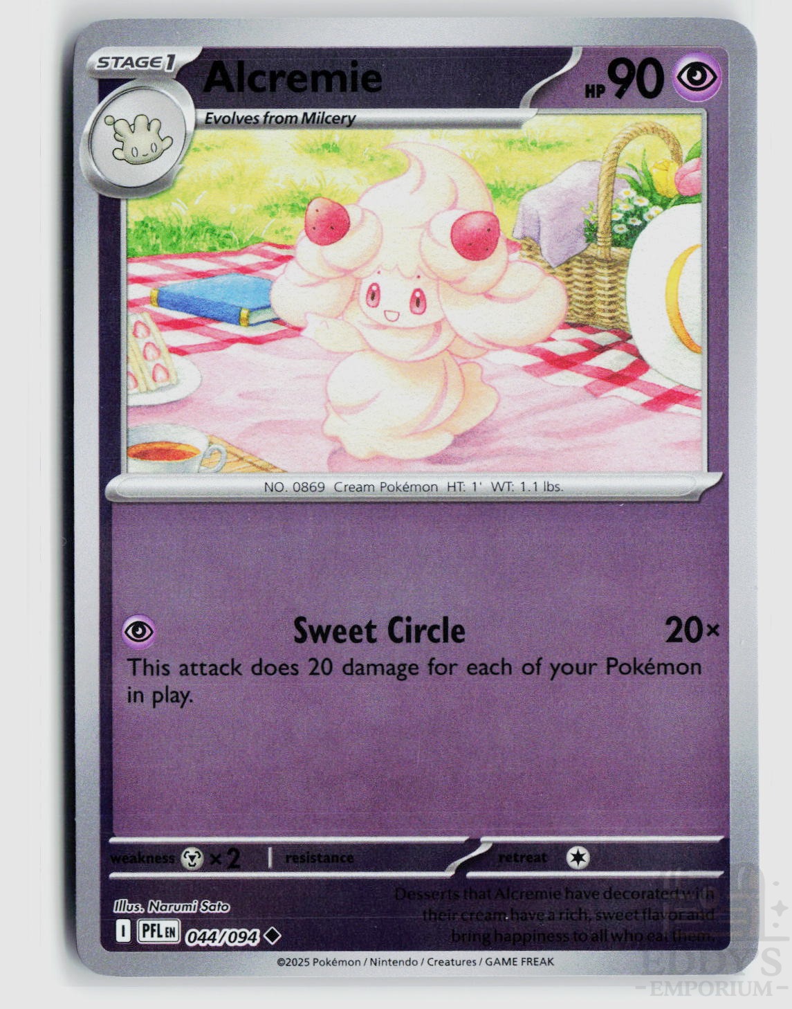Alcremie 044/094 Phantasmal Flames Pokemon Reverse Holo