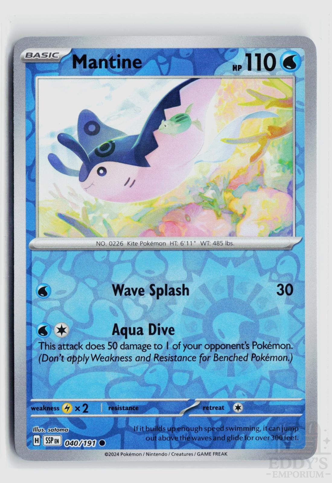 Mantine 040/191 Surging Sparks Pokemon Reverse Holo Common NM