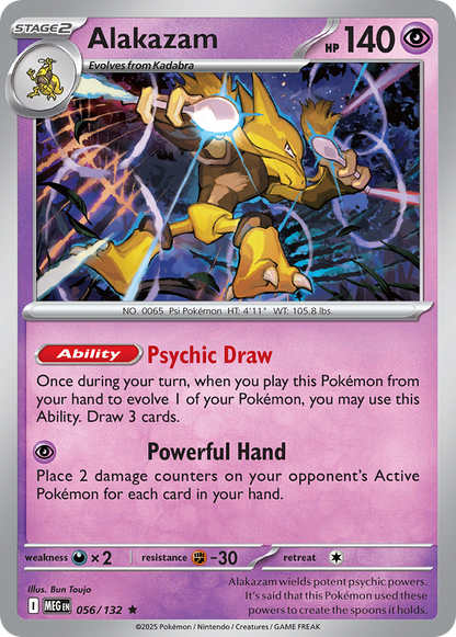 Alakazam 056/132 Mega Evolution Pokemon Holo Rare NM