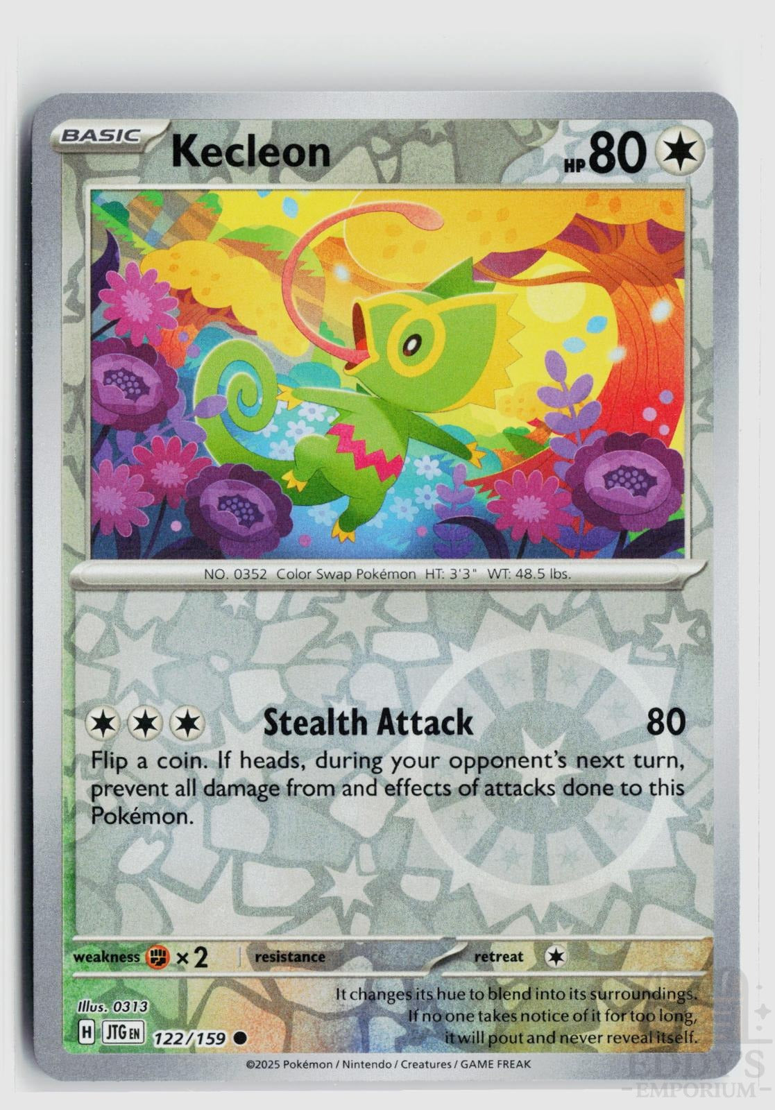 Kecleon 122/159 Journey Together Pokemon Reverse Holo Common NM