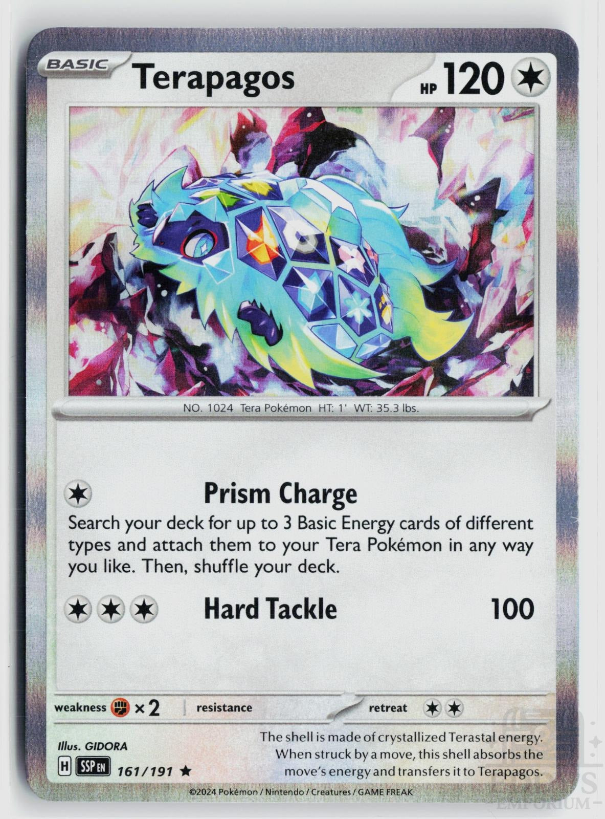 Terapagos 161/191 Surging Sparks Pokemon Holo Rare NM