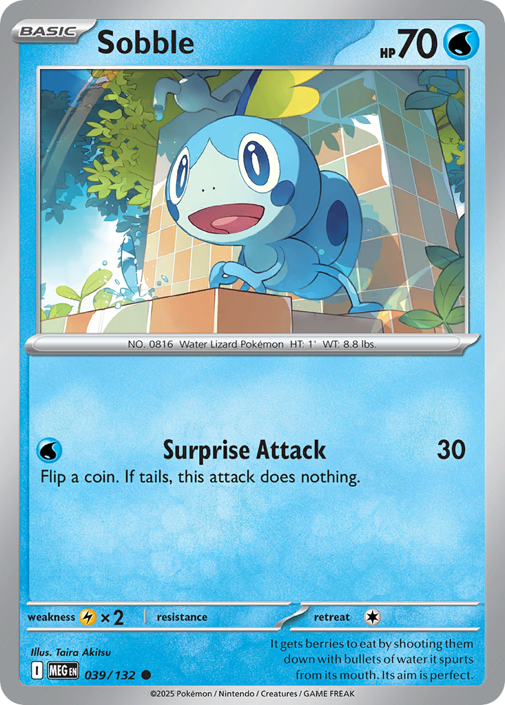 Sobble 039/132 Mega Evolution Pokemon Reverse Holo Common NM
