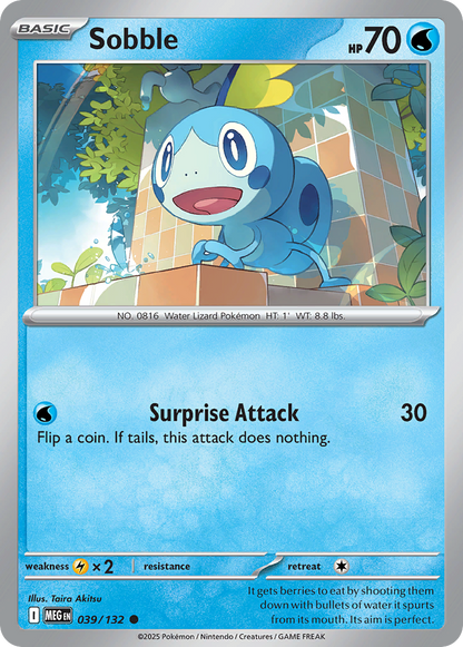 Sobble 039/132 Mega Evolution Pokemon Reverse Holo Common NM