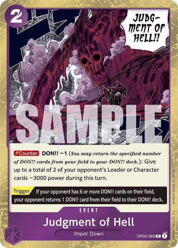 Judgment of Hell (Jolly Roger Foil) OP02-089 Premium Booster -The Best- One Piece