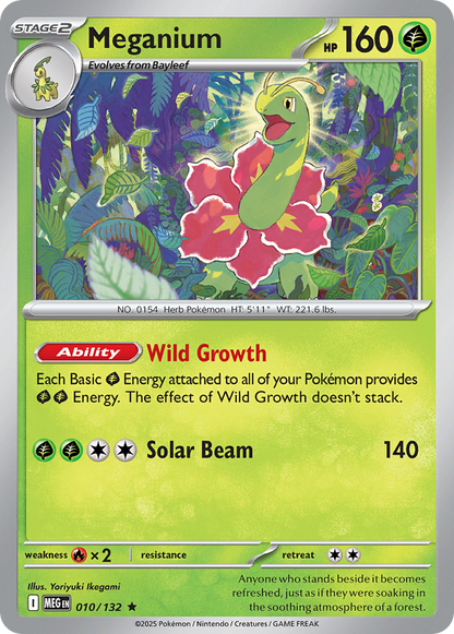 Meganium 010/132 Mega Evolution Pokemon Holo Rare NM