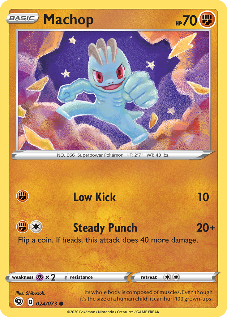 Machop 024/073 Champion's Path Pokemon Reverse Holo Common NM