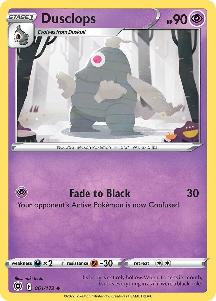 Dusclops 061/172 Brilliant Stars Pokemon Reverse Holo Uncommon NM