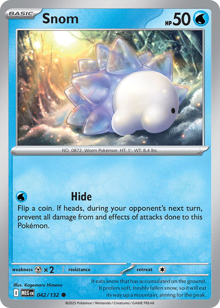 Snom 042/132 Mega Evolution Pokemon Reverse Holo Common NM