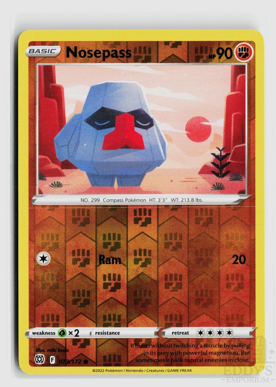 Nosepass 073/172 Brilliant Stars Pokemon Reverse Holo Common NM