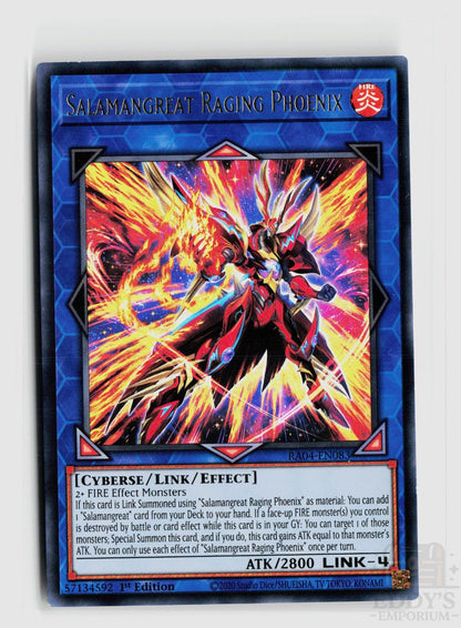 Salamangreat Raging Phoenix (UR) RA04-EN083 Quarter Century Stampede Yu-Gi-Oh 1st Edition NM